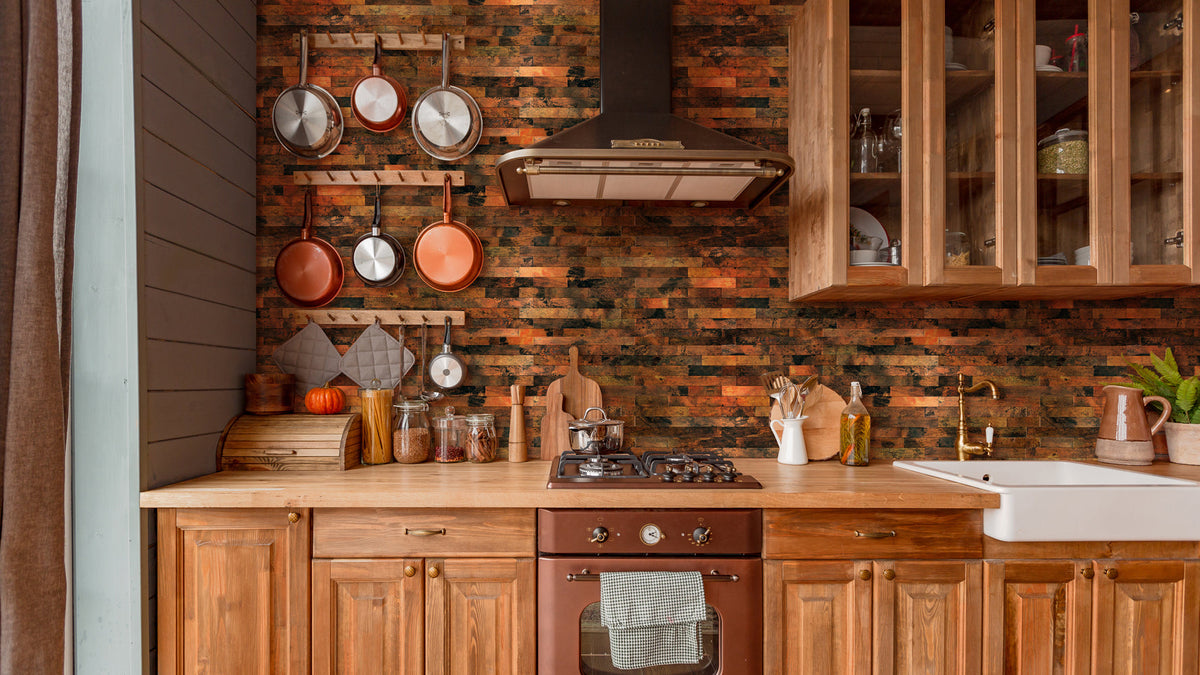 copper linear blend tile stick on