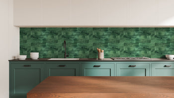 green tile stick on kitchen
