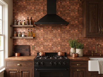copper peel and stick tile for kitchen