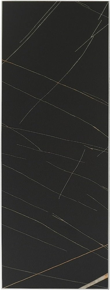 Glossy Noir Peel and Stick Stone Texture Backsplash