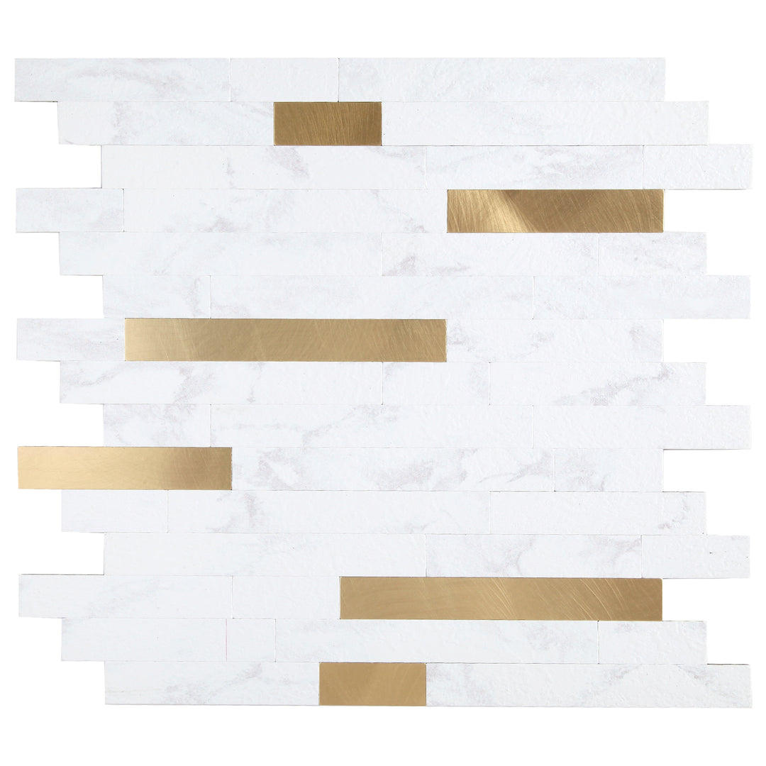 KL-sample Linear Blend Tile Mixed Metal Peel and Stick Backsplash