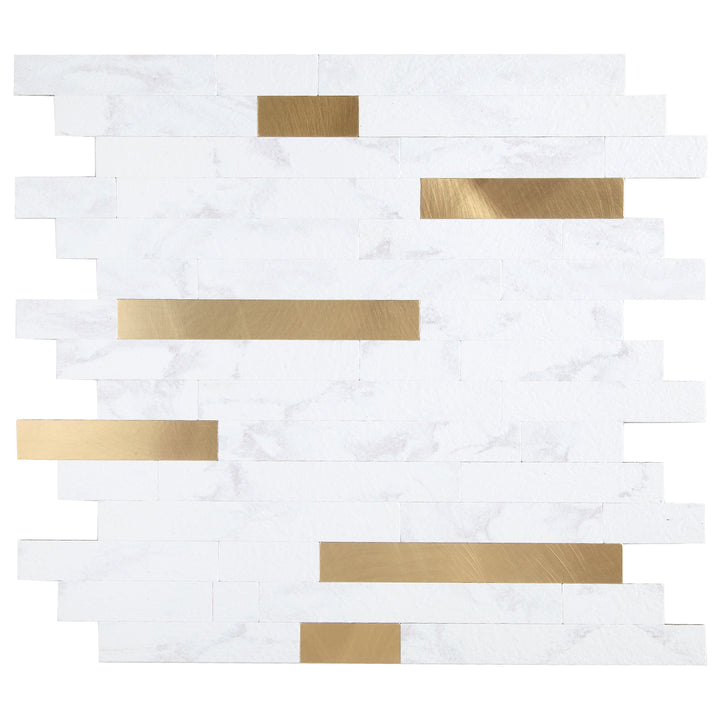 KL-sample Linear Blend Tile Mixed Metal Peel and Stick Backsplash