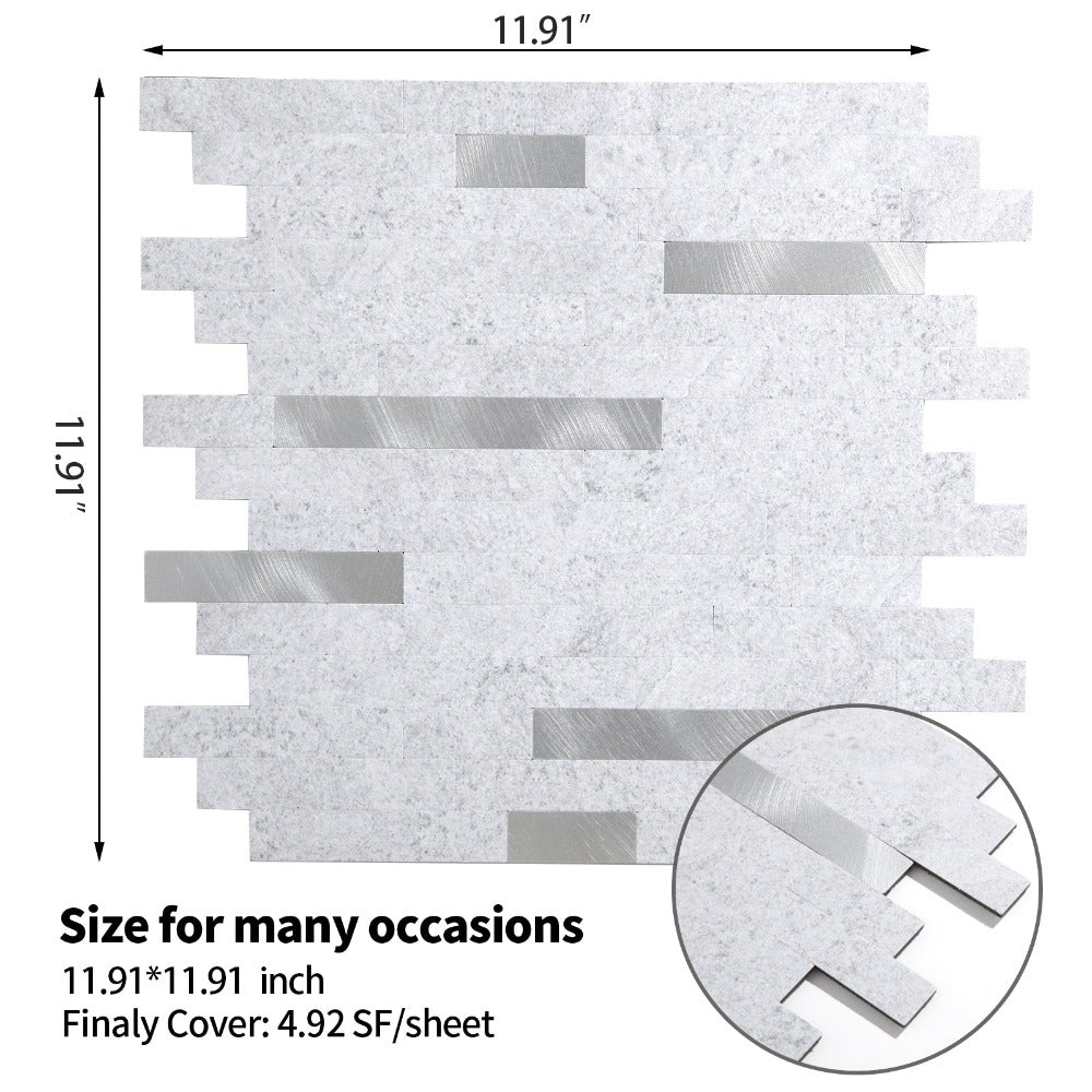 the size of peel and stick tile