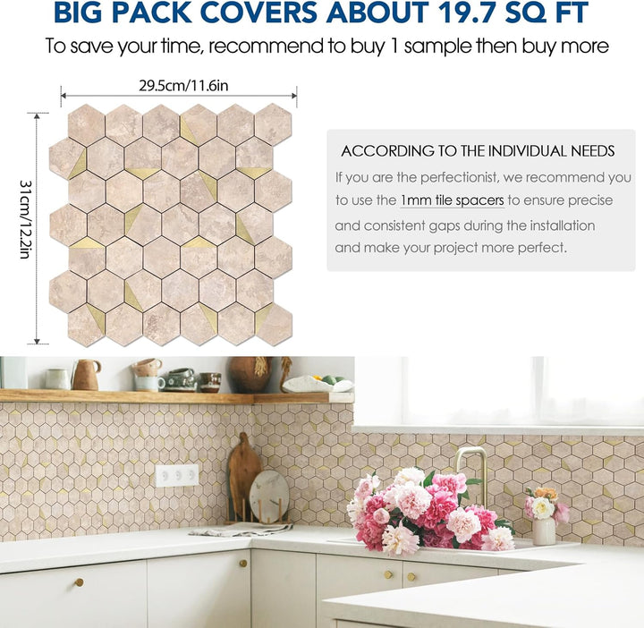 hexagon tile siza