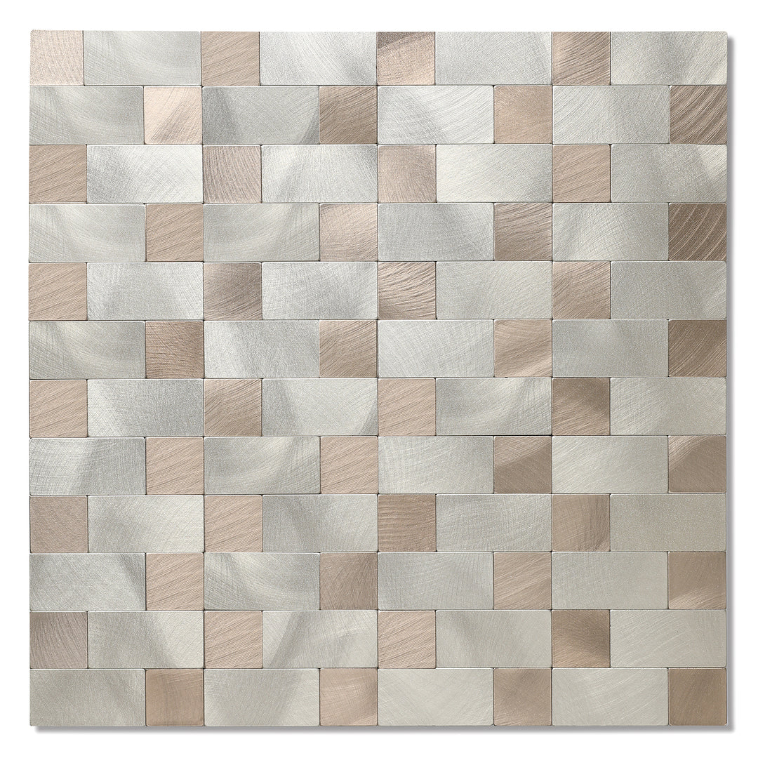 12" X 12" Gold Metal Tile Backsplash Peel and Stick Tiles