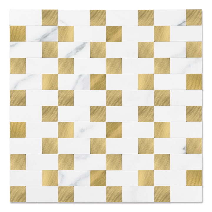 Marble White mixed Gold  Peel and Stick Tiles