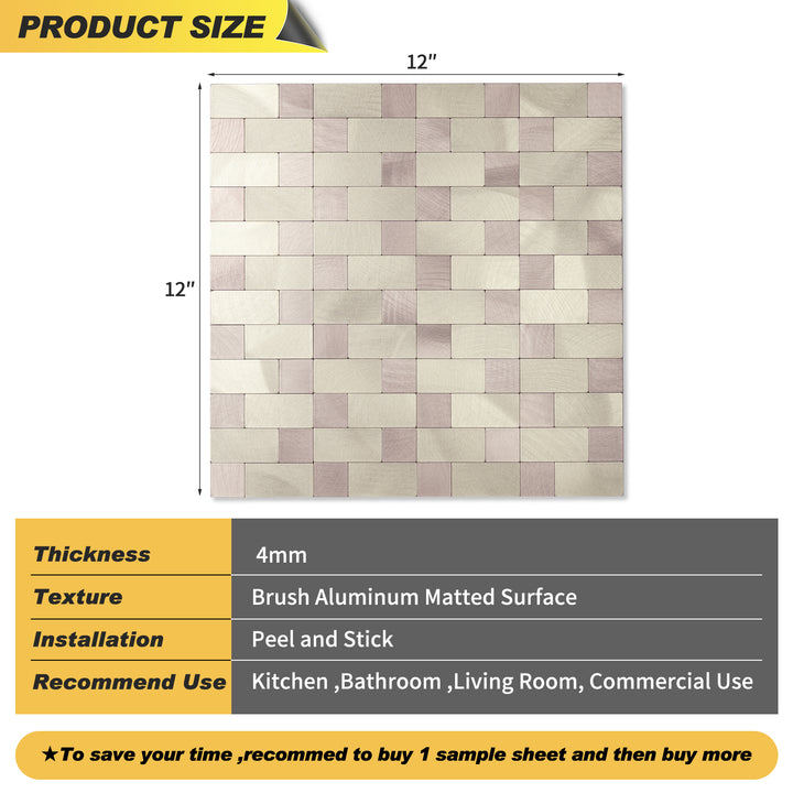 Champagne Gold Tile Size