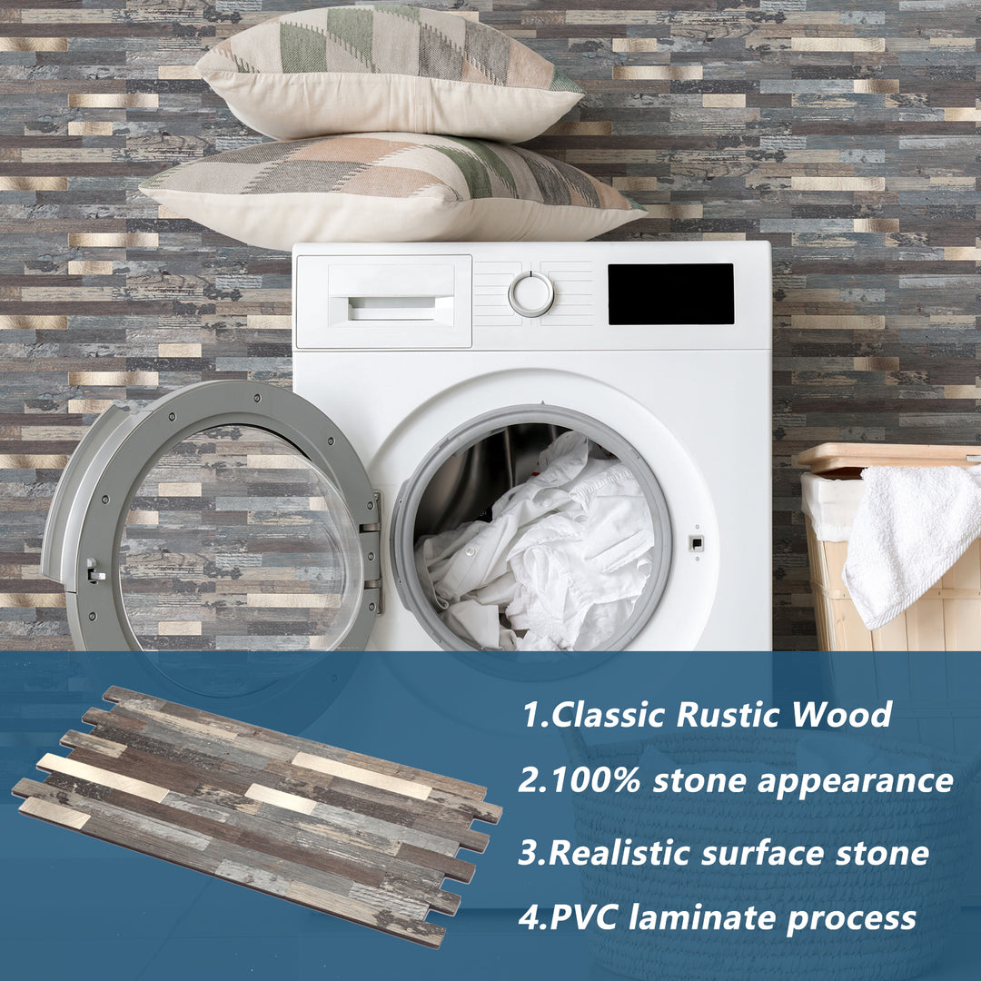 The composition of sticky-back tiles