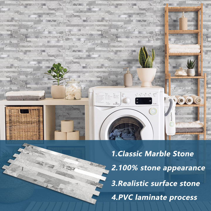 The composition of sticky-back tiles