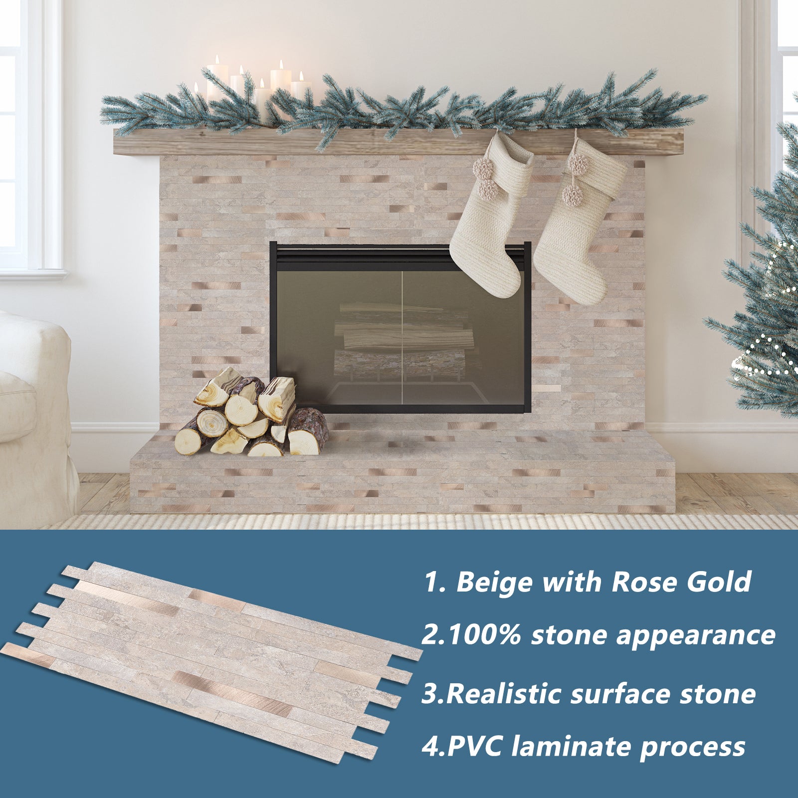 fireplace peel and stick tile