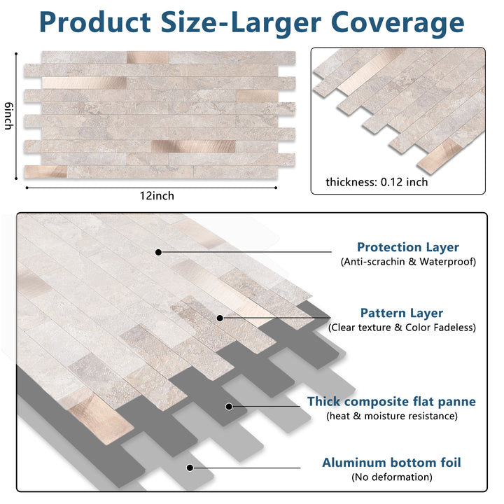 peel and stick wall tiles size