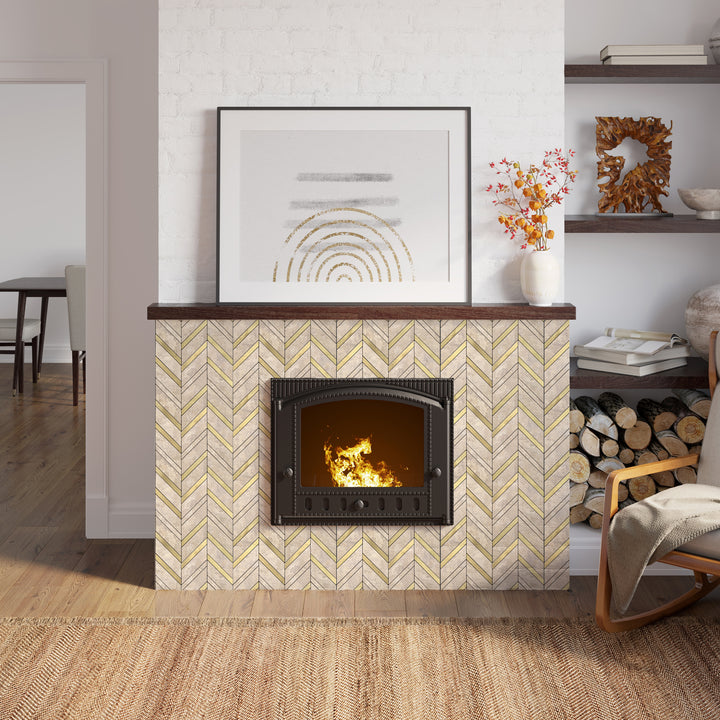 peel and stick tile for fireplace