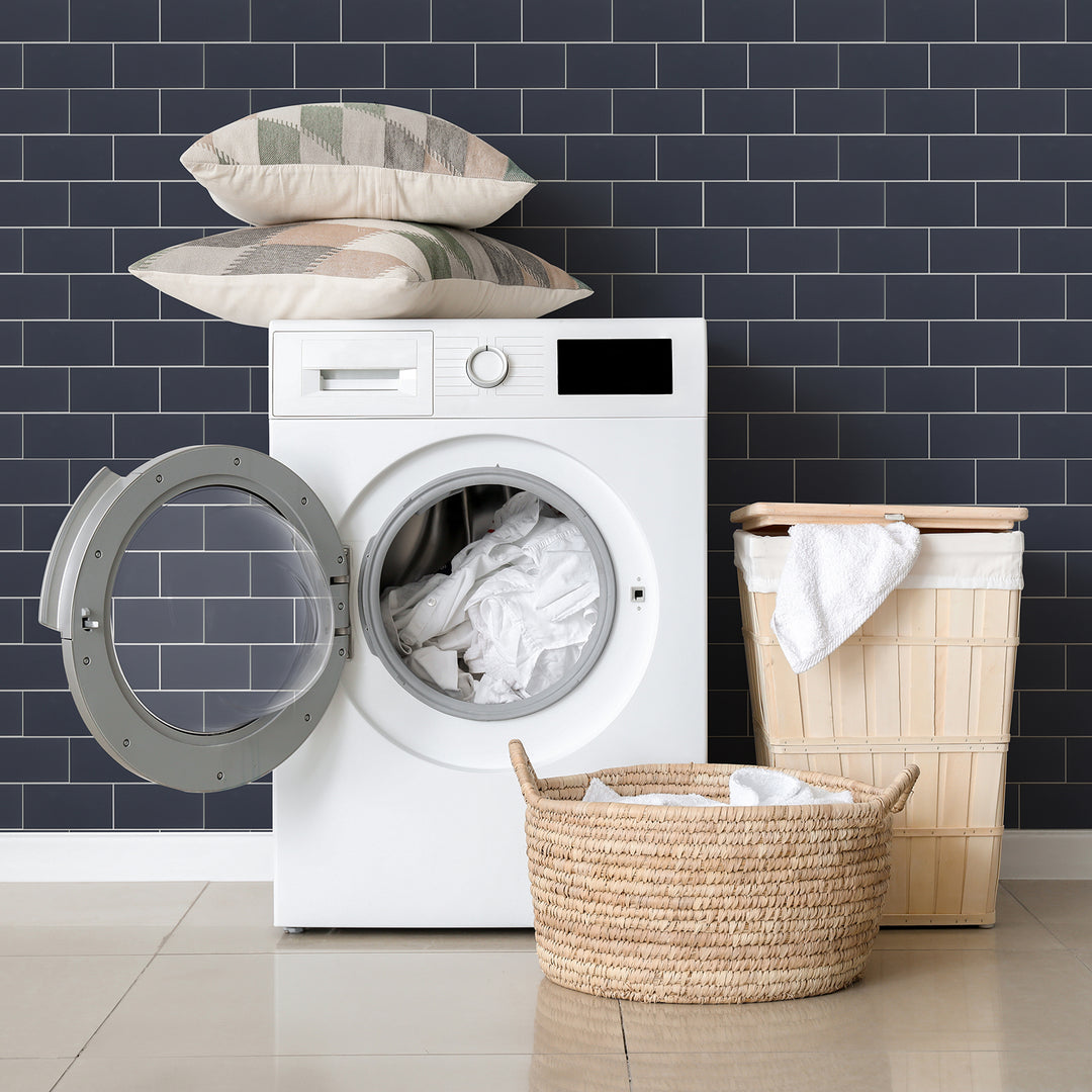 subway tile backspalsh stick on laundry room