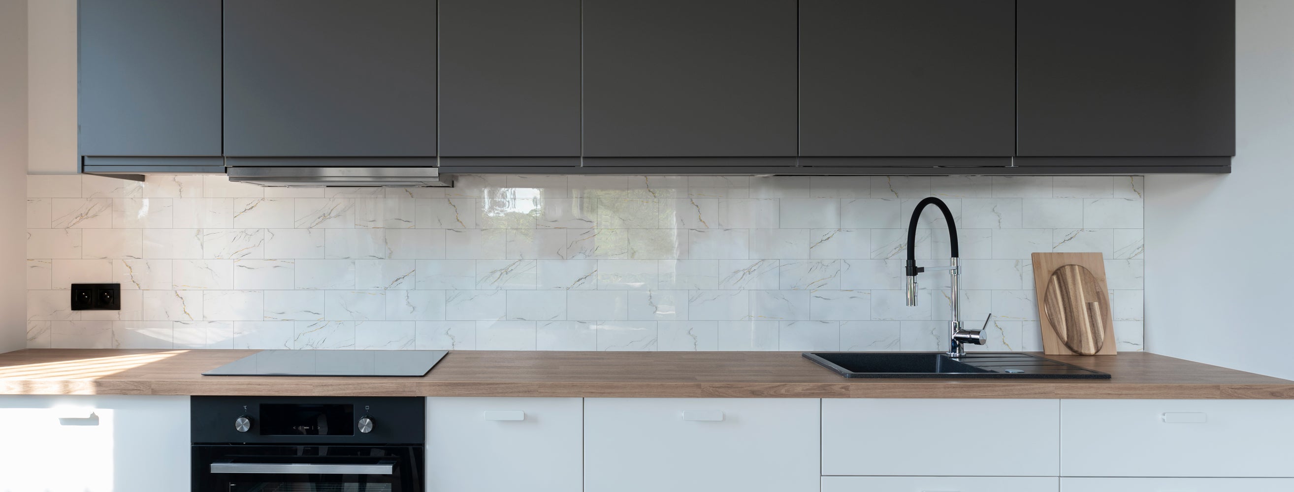 glossy marble tile for kitchen