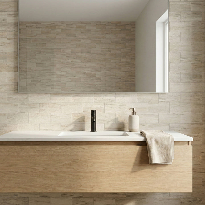 subway tile stick on bathroom