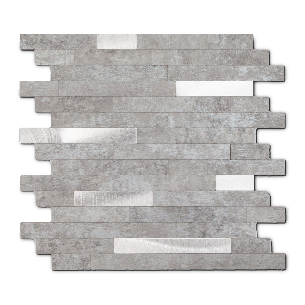KL-sample Linear Blend Tile Mixed Metal Peel and Stick Backsplash