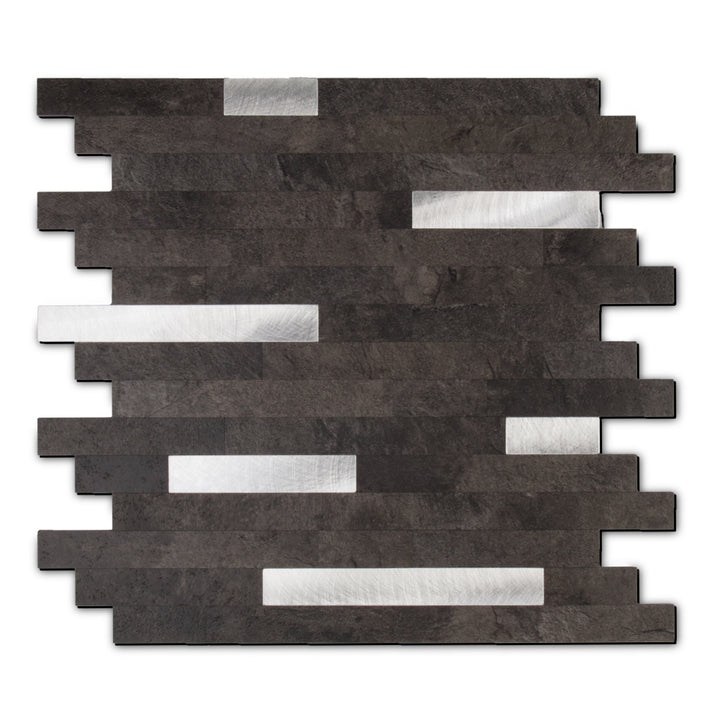 KL-sample Linear Blend Tile Mixed Metal Peel and Stick Backsplash