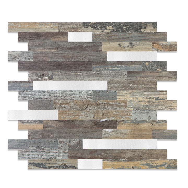 KL-sample Linear Blend Tile Mixed Metal Peel and Stick Backsplash