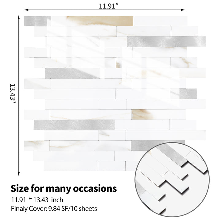 Polished marble tiles size