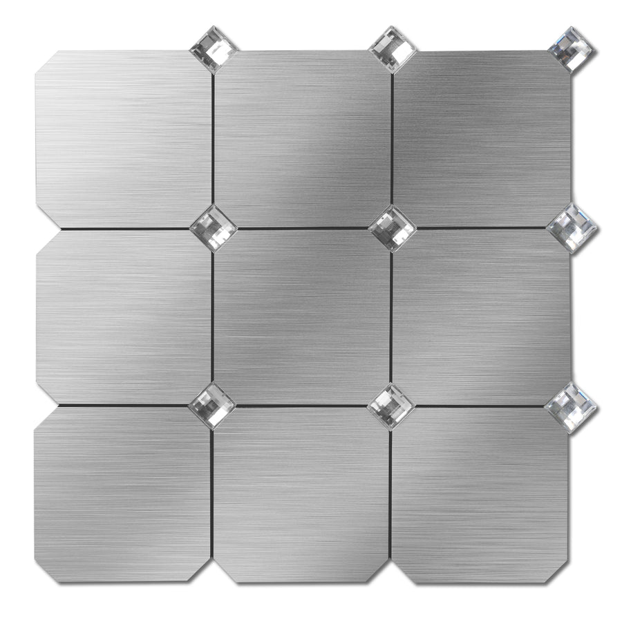 Metal Peel and Stick Diamonds Tile