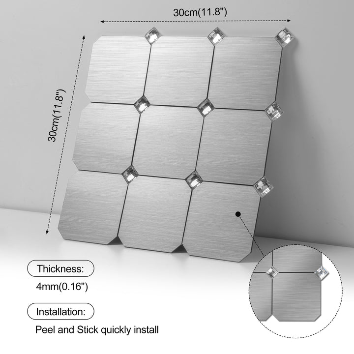 Self-adhesive tile size diagram