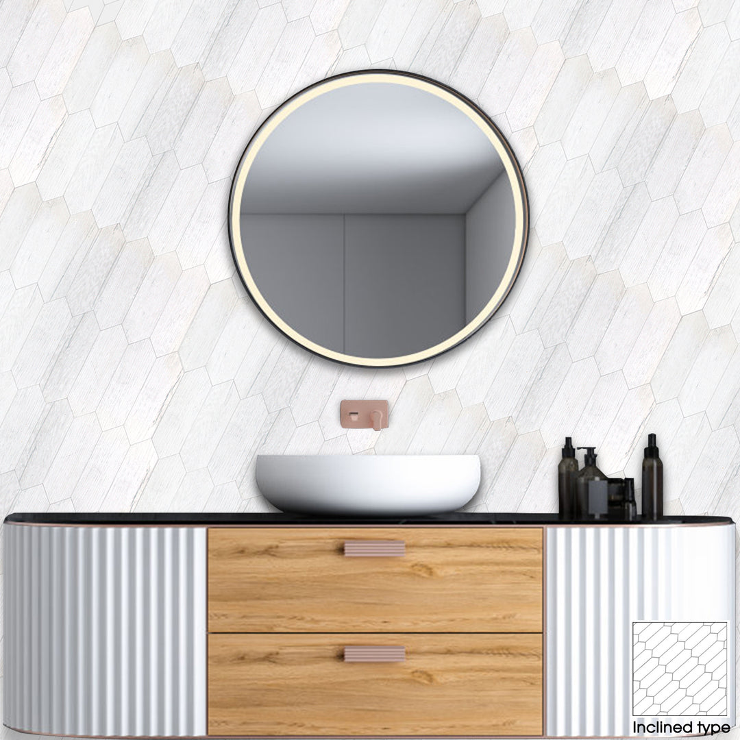 long hexagon backsplash tile stick on bathroom