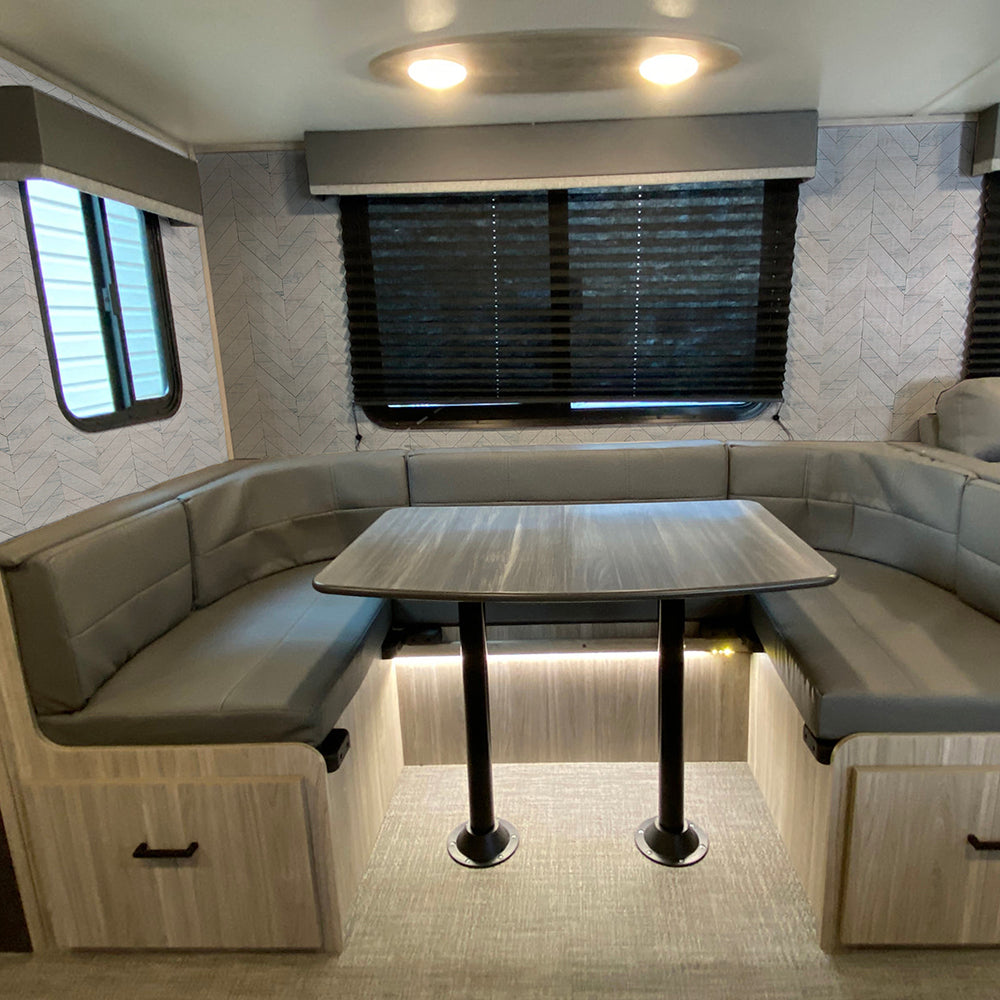 herringbone peel and stick wood tile for RV living room