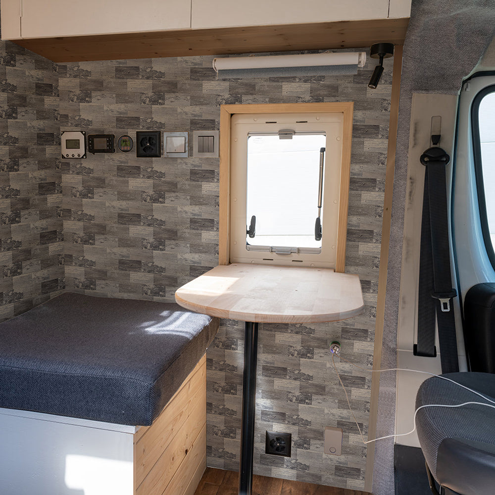 peel and stick wood backsplash for RV