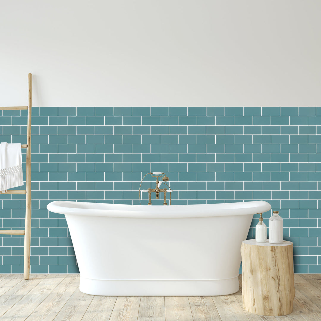 subway tile backsplash stick on bathroom