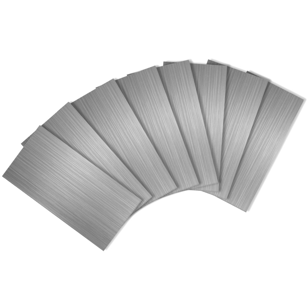 3" x 6" Metal Composite Peel and Stick Backsplash Stainless Steel Tiles