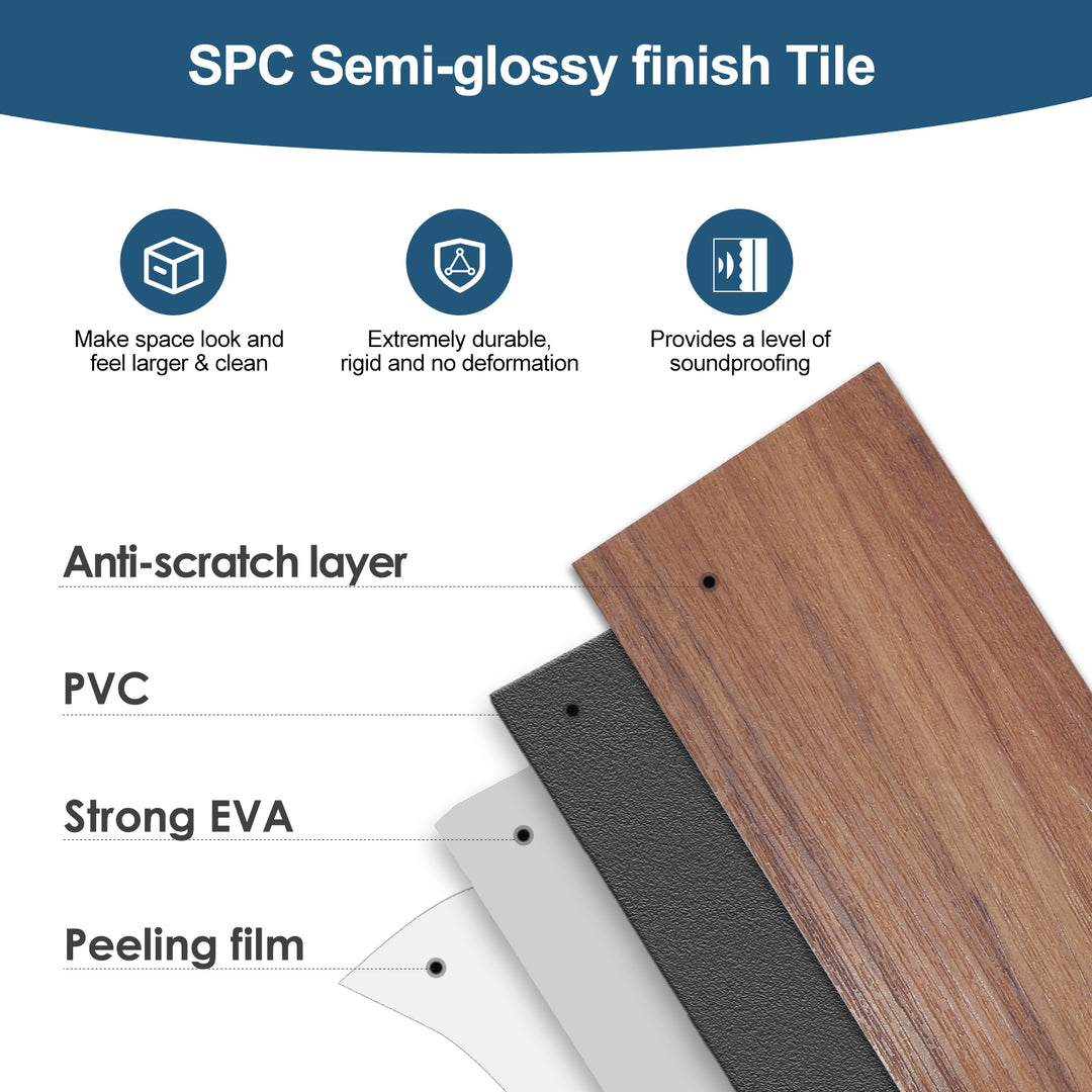 SPC Semi-glossy finish Tile