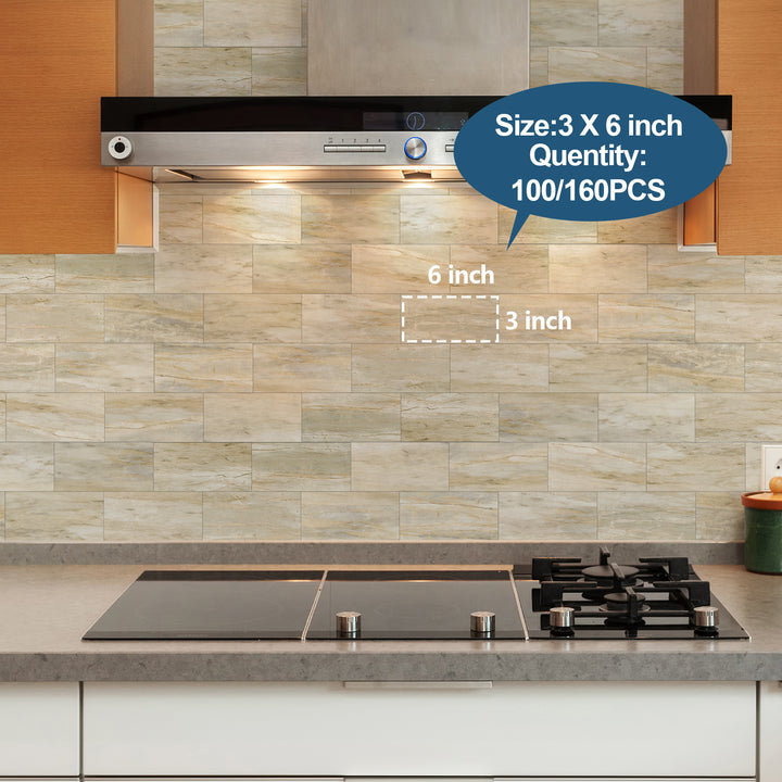 Yellow Rocks Peel and Stick Tile Size