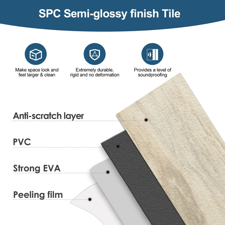 SPC Semi-glossy finish Tile