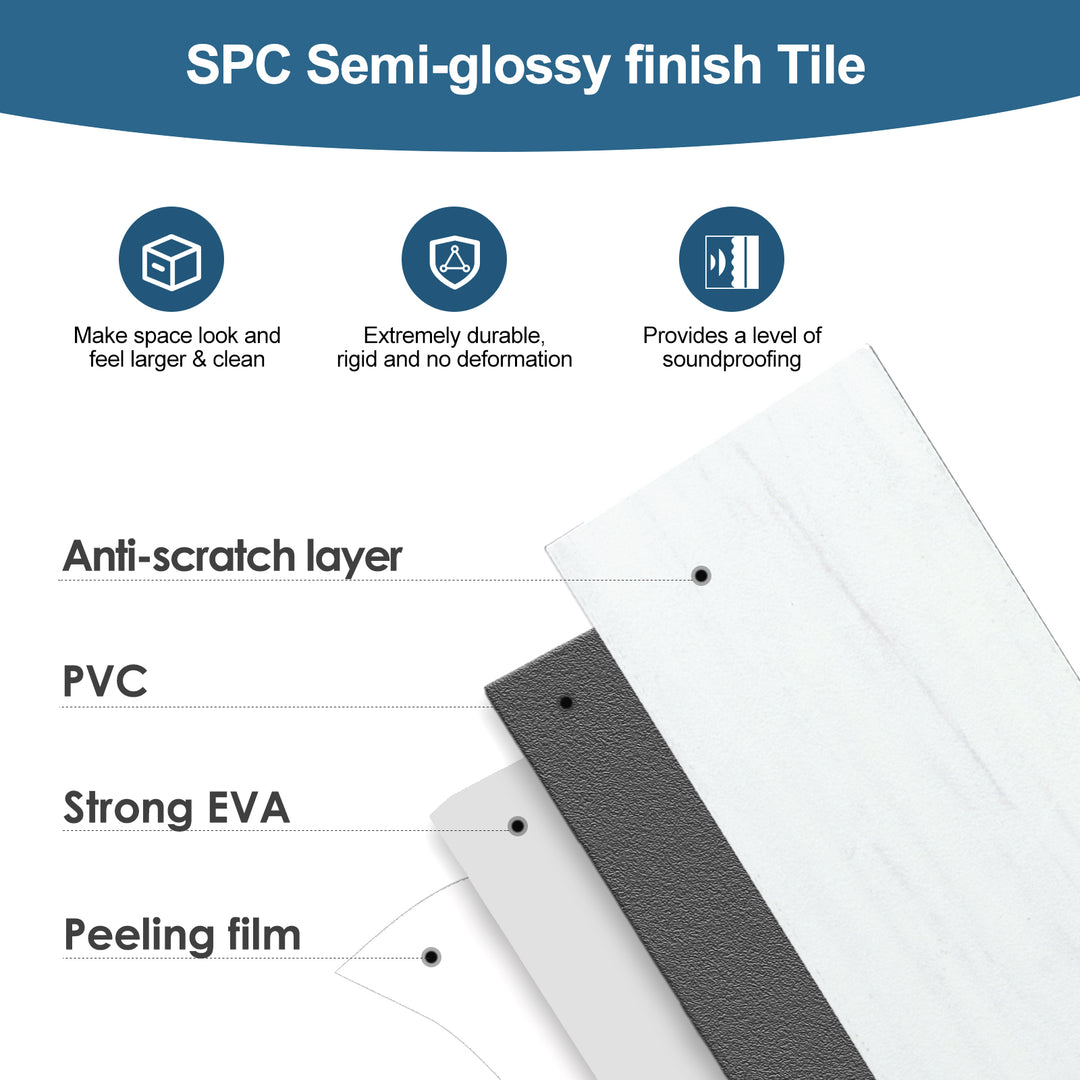 SPC Semi-glossy finish Tile