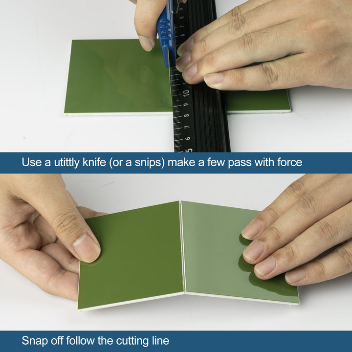 Stick-on tile mounting & cutting skills