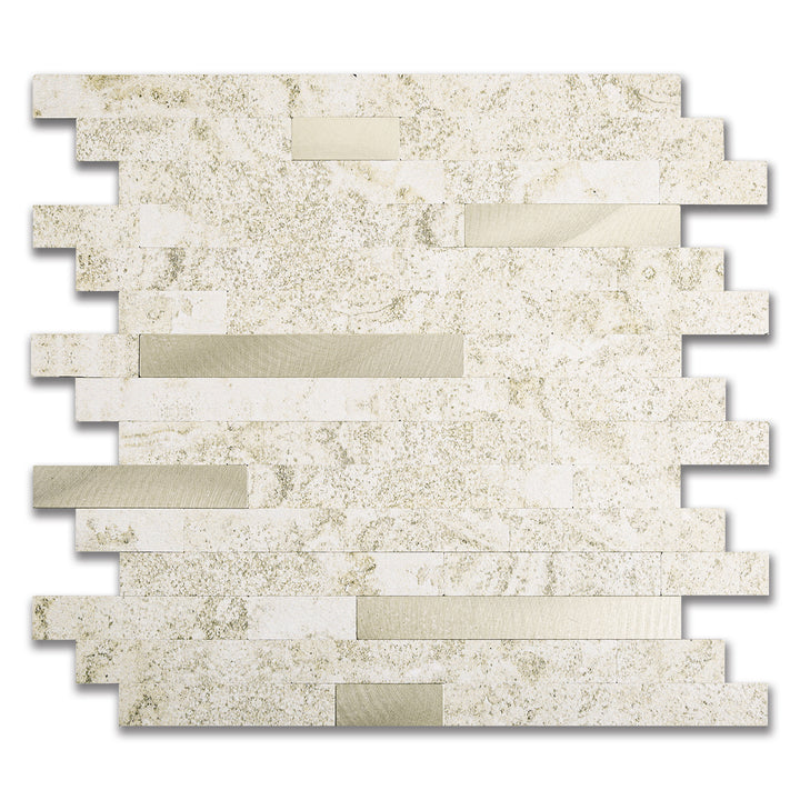 KL-sample Linear Blend Tile Mixed Metal Peel and Stick Backsplash