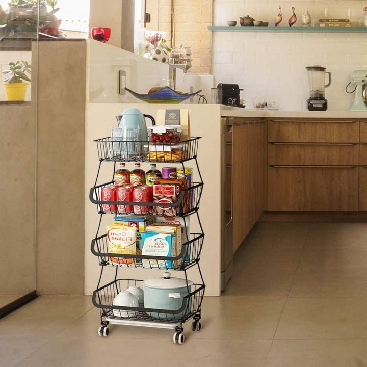 Fruit Vegetable Storage Basket for Kitchen - 4 tier