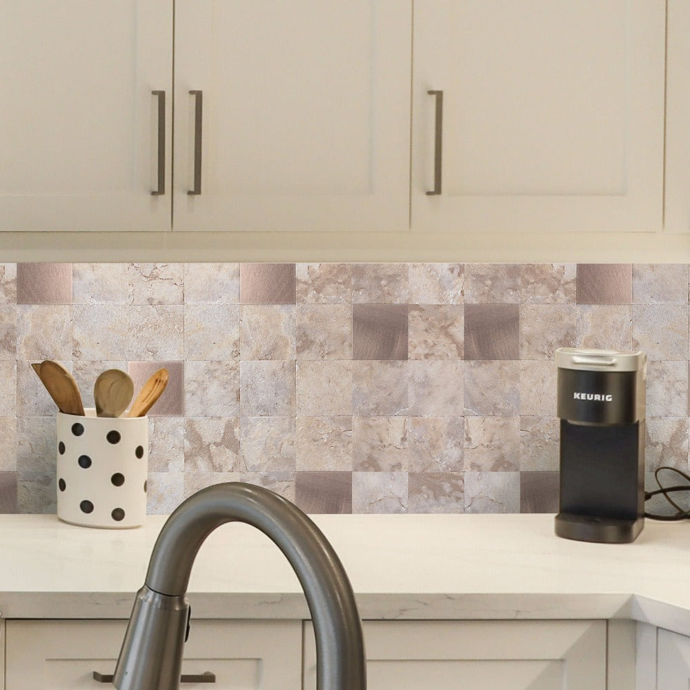 peel and stick backsplash used for kitchen