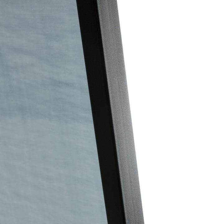 Schwarzer Ganzkörperspiegel mit Massivholzrahmen, Ankleidespiegel 44"*16" 