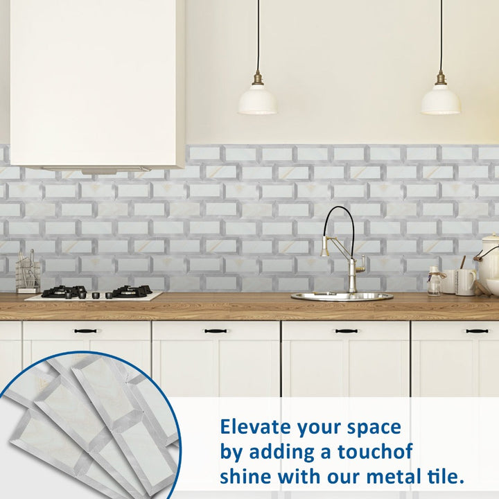 Metal Mixed Backsplash for Kitchen